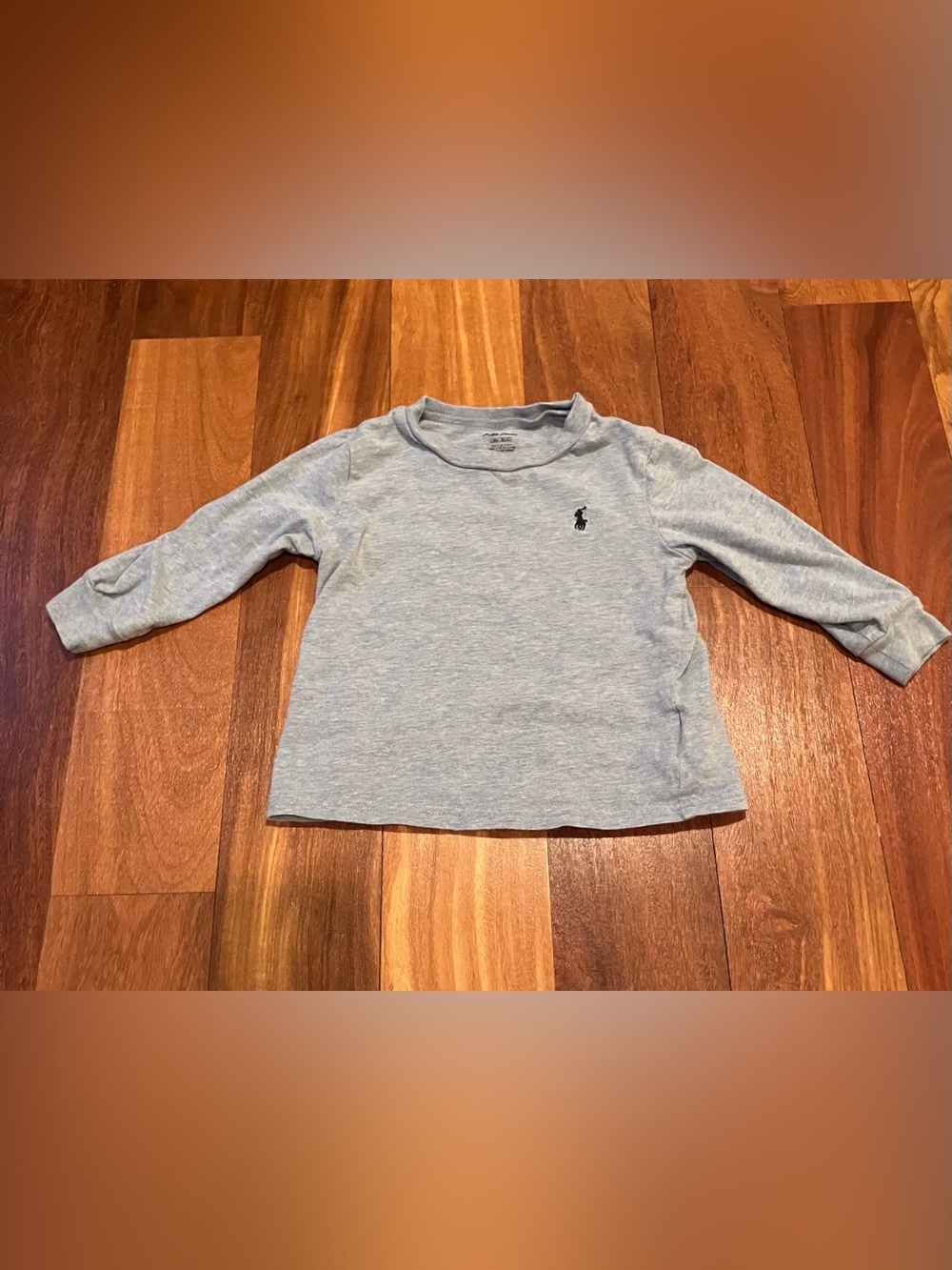 Polo by Ralph Lauren Heather Light Blue Long-Sleeve Tee with Navy Pony